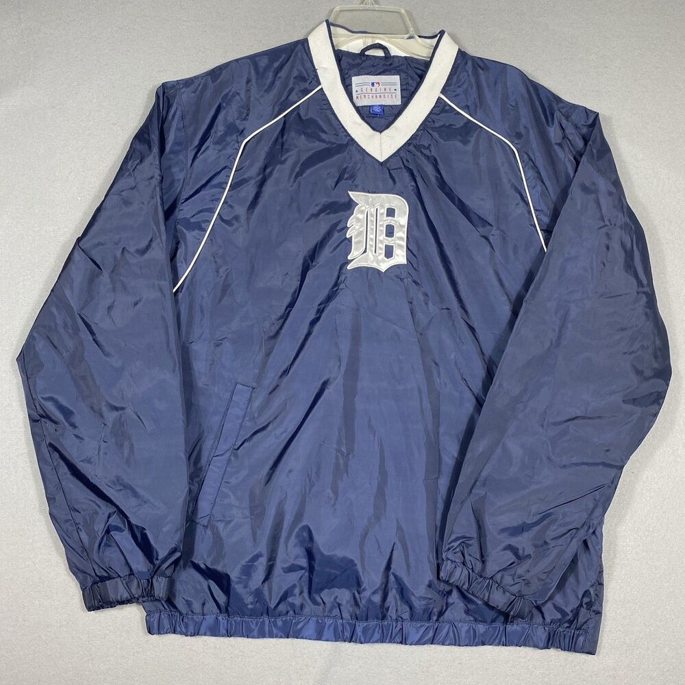 Detroit Tigers‎ Large Mens Windbreaker Jacket Pullover MLB Genuine Merchandise